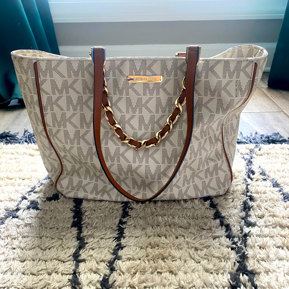 Michael Korda Logo Purse with Chain Detailing